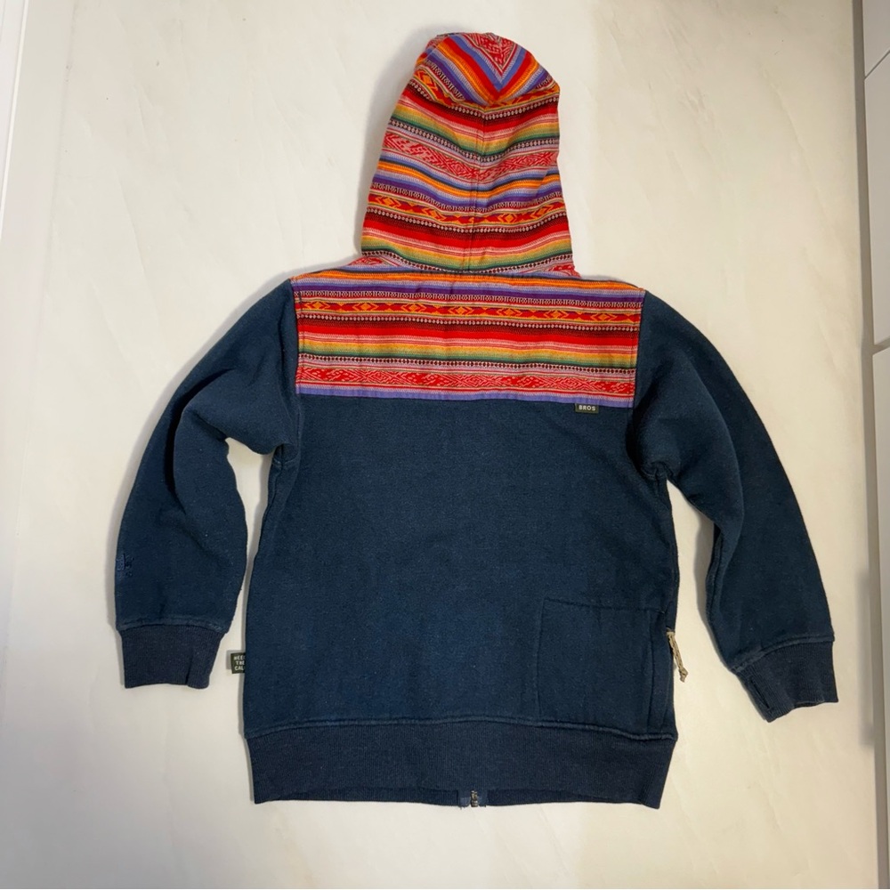 Howler Bros Kids Serape‎ Stripe Zip Hoodie Navy Youth Size M - Picture 6 of 10